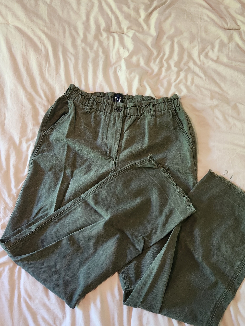 GAP Olive Green Paperbag Waist Chinos